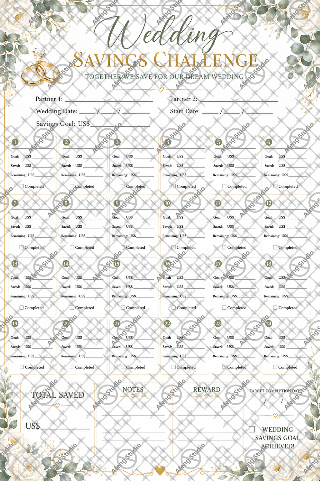 🇺🇸US$ WeddingSavings Challenge